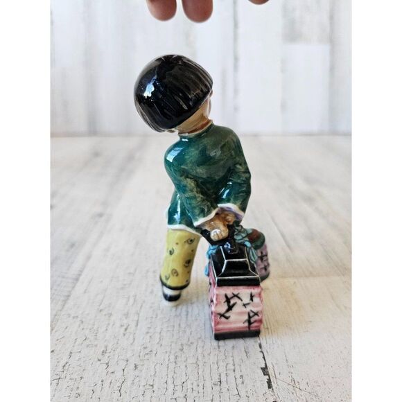Gort little carp girl lantern Chinese green figurine vintage 1949 priolo statue - Picture 4 of 10